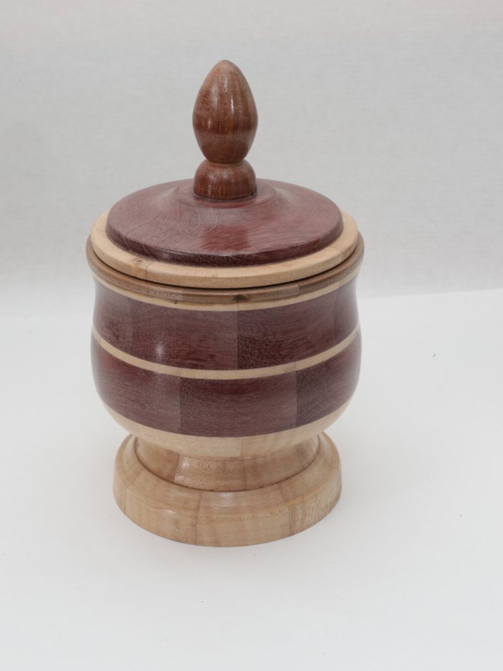 Vintage Hand Turned Wood Pedestal Compote Boho Decor